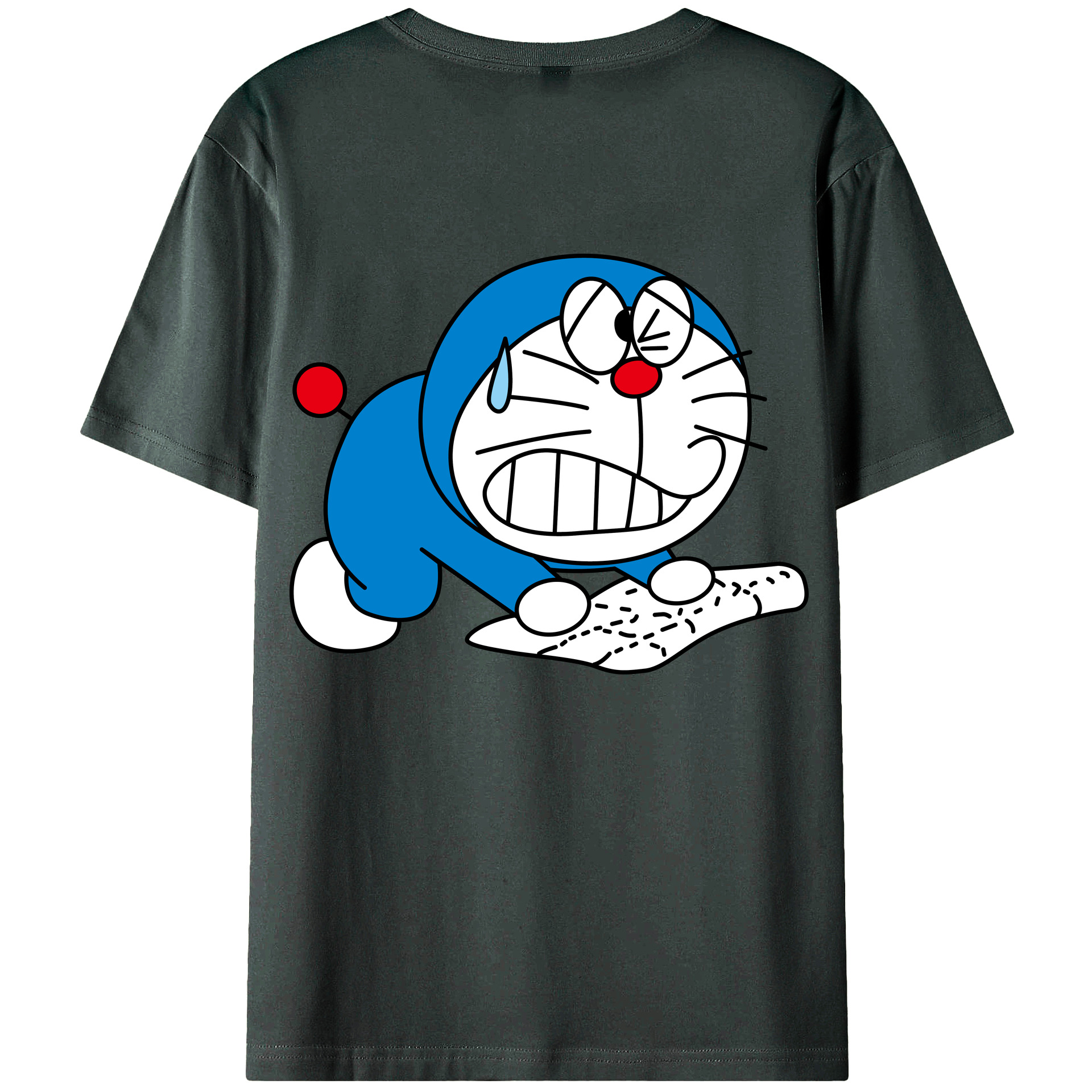 （画像用） ドラえもん Doraemon 綿100％ メンズ半袖Tシャツ（バックプリント） 通気性